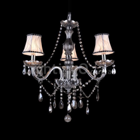 3 Light Retro Gray Candle Style Crystal Chandelier