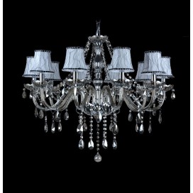 10 Light Retro Gray Candle Style Crystal Chandelier