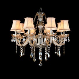 8 Light Cognac Colour Candle Style Crystal Chandelier