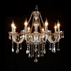 8 Light Cognac Colour Candle Style Crystal Chandelier