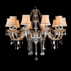 10 Light Cognac Colour Candle Style Crystal Chandelier