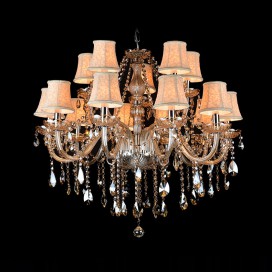 15 Light (10+5) 2 Tiers Cognac Colour Candle Style Crystal Chandelier