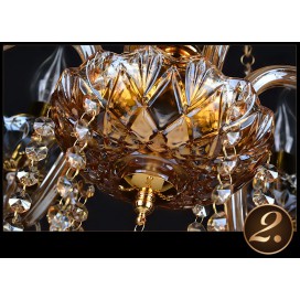 3 Light Amber Candle Style Crystal Chandelier