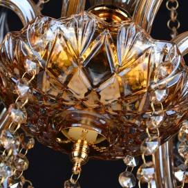 3 Light Amber Candle Style Crystal Chandelier