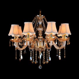 8 Light Amber Candle Style Crystal Chandelier