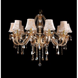 10 Light Amber Candle Style Crystal Chandelier