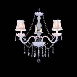 3 Light White Candle Style Crystal Chandelier