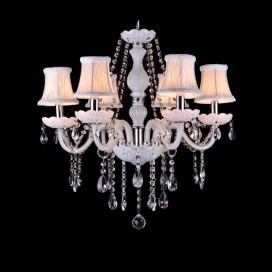 6 Light White Candle Style Crystal Chandelier