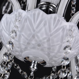 6 Light White Candle Style Crystal Chandelier