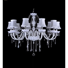 10 Light White Candle Style Crystal Chandelier