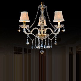 3 Light Gold Luxurious Candle Style Crystal Chandelier