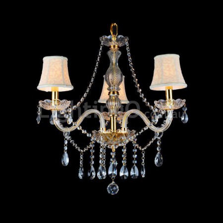 3 Light Gold Luxurious Candle Style Crystal Chandelier