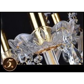 15 Light (10+5) 2 Tiers Gold Luxurious Candle Style Crystal Chandelier