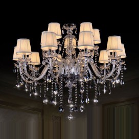 15 Light (10+5) 2 Tiers Modern Clear Candle Style Crystal Chandelier