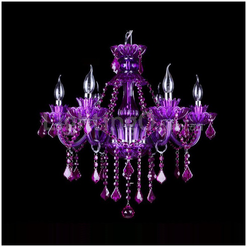 Purple shop crystal chandelier