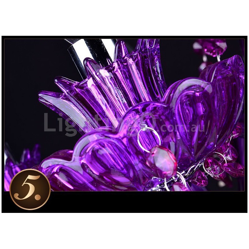 Purple deals chandelier lamp