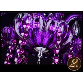 18 Light (12+6) 2 Tiers Purple Candle Style Crystal Chandelier