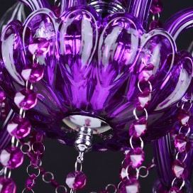 18 Light (12+6) 2 Tiers Purple Candle Style Crystal Chandelier