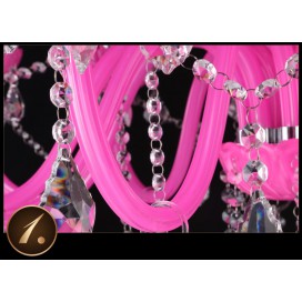 6 Light Pink Candle Style Crystal Chandelier