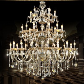 30 Light (15+10+5) 3 Tiers Cognac Colour Candle Style Crystal Chandelier