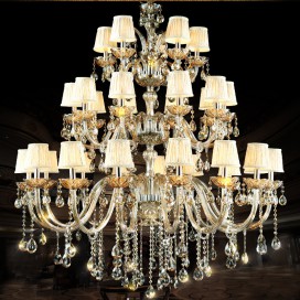 30 Light (15+10+5) 3 Tiers Cognac Colour Candle Style Crystal Chandelier