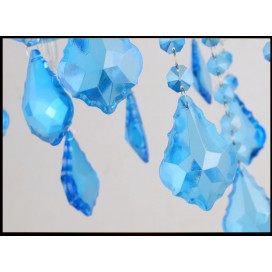 6 Light Blue Candle Style Crystal Chandelier