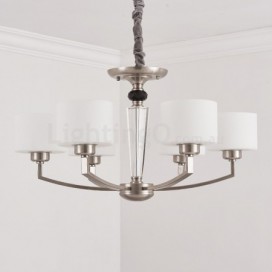 6 Light Modern/ Contemporary Chandelier with Glass Shade