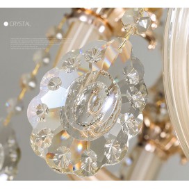 6 Light Champagne Candle Style Crystal Chandelier