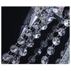 24 Light (12+12) 2 Tiers Clear Candle Style Crystal Chandelier