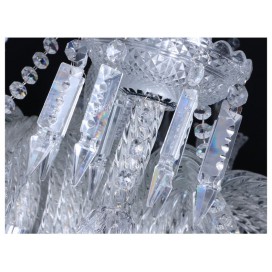 24 Light (12+12) 2 Tiers Clear Candle Style Crystal Chandelier