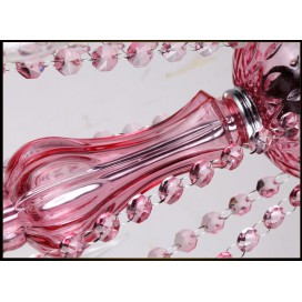 6 Light Rose Red Candle Style Crystal Chandelier