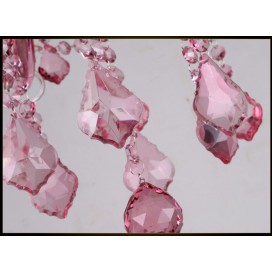 6 Light Rose Red Candle Style Crystal Chandelier