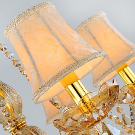 6 Light Amber Candle Style Crystal Chandelier