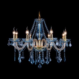 8 Light Blue Candle Style Crystal Chandelier