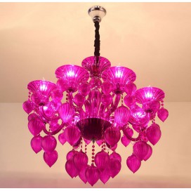 8 Light Red Purple Blue Candle Style Crystal Chandelier