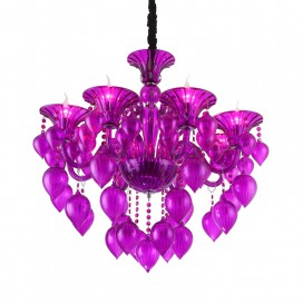 8 Light Red Purple Blue Candle Style Crystal Chandelier