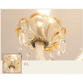 6 Light Champagne Candle Style Crystal Chandelier