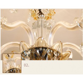 6 Light Champagne Candle Style Crystal Chandelier