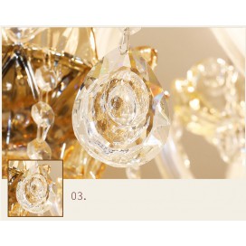 6 Light Champagne Candle Style Crystal Chandelier