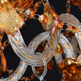 6 Light Amber Candle Style Crystal Chandelier