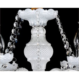 6 Light White Candle Style Crystal Chandelier