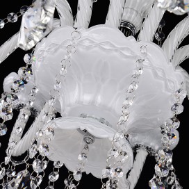 6 Light White Candle Style Crystal Chandelier