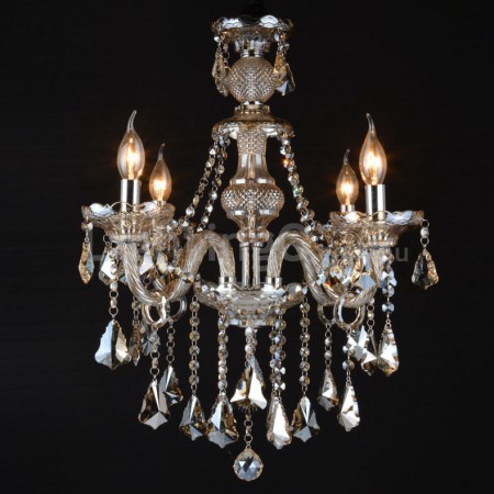 4 Light Cognac Colour Candle Style Crystal Chandelier