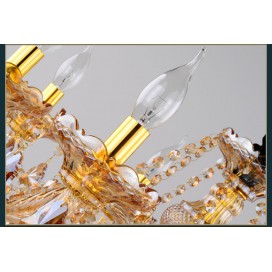 6 Light Amber Candle Style Crystal Chandelier