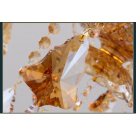 6 Light Amber Candle Style Crystal Chandelier