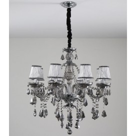 8 Light Gray Candle Style Crystal Chandelier