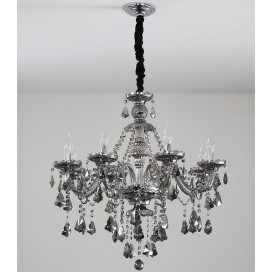 8 Light Gray Candle Style Crystal Chandelier