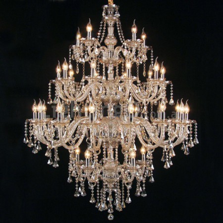 35 Light (5+15+10+5) 3 Tiers Cognac Colour Huge Candle Style Crystal Chandelier