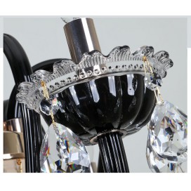 18 Light (12+6) 2 Tiers Black Candle Style Crystal Chandelier