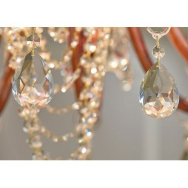 8 Light Coffee Candle Style Crystal Chandelier